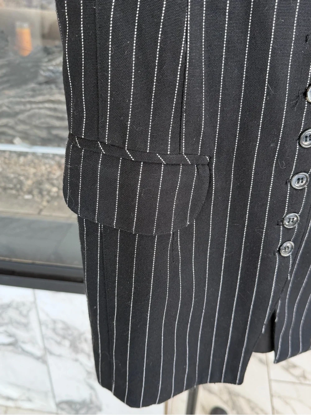 Tina Hagan sleeveless pinstripe